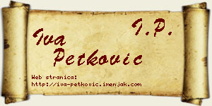 Iva Petković vizit kartica